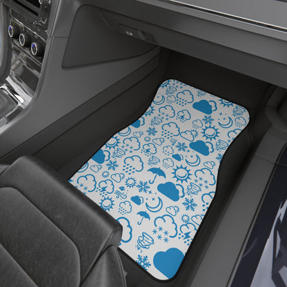 Wx Icon (White/Blue) Car Mats (Set of 4)