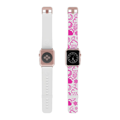 Wx Icon (White/Pink) Watch Band for Apple Watch