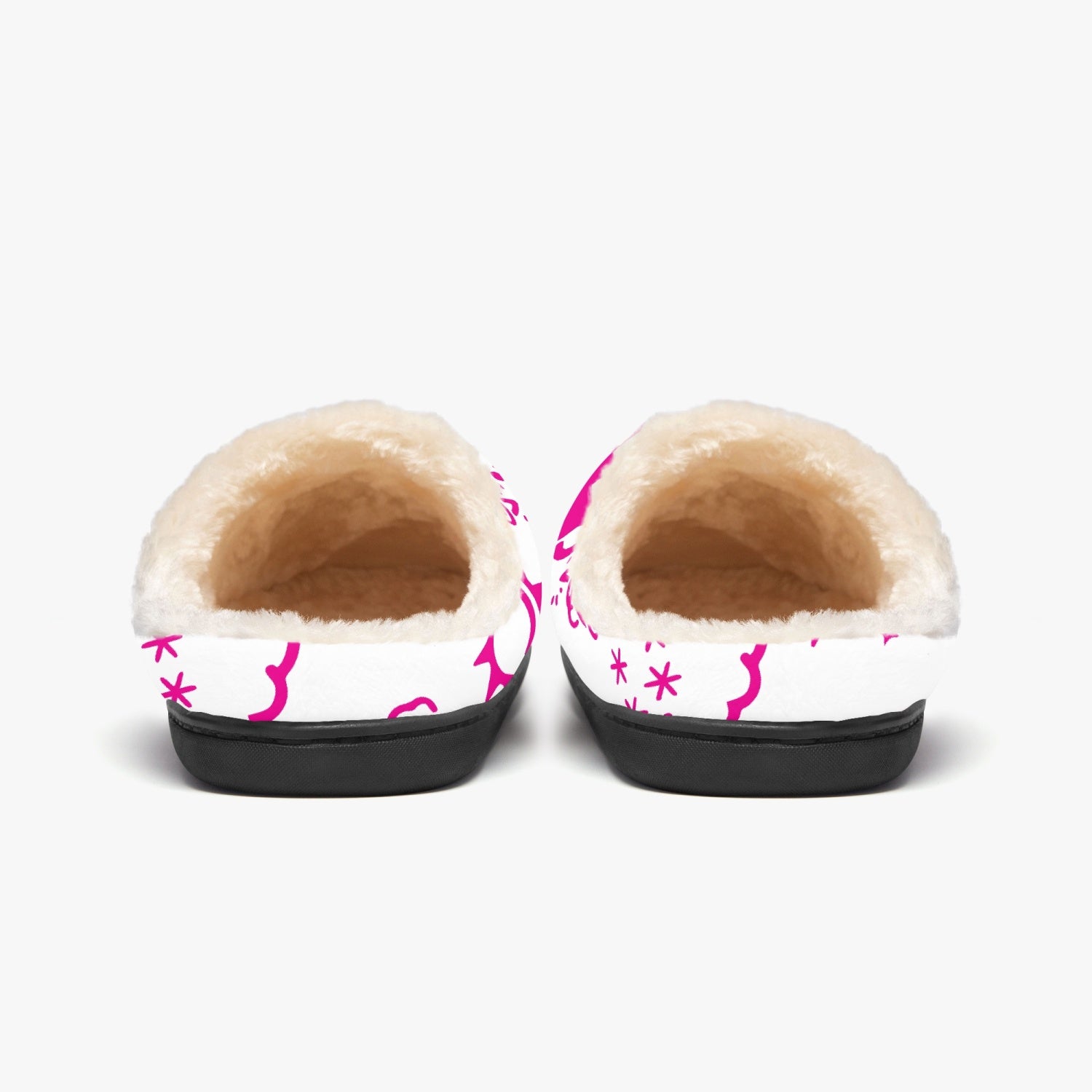 Wx Icon (White/Pink) Fluffy Slippers 
