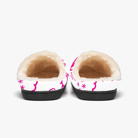 Wx Icon (White/Pink) Fluffy Slippers