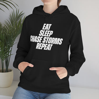 Eat, Sleep, Chase Storms, Repeat Sudadera con capucha 