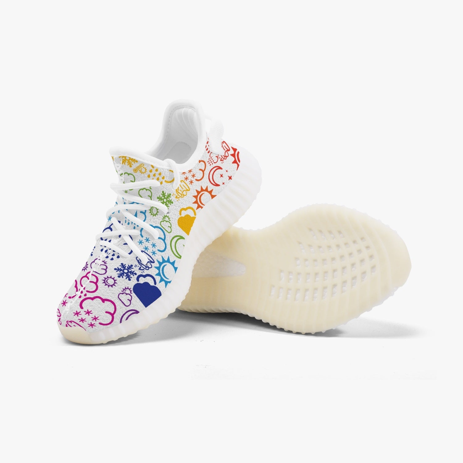 Wx Icon (White/Rainbow) Kids' Mesh Knit Sneakers 