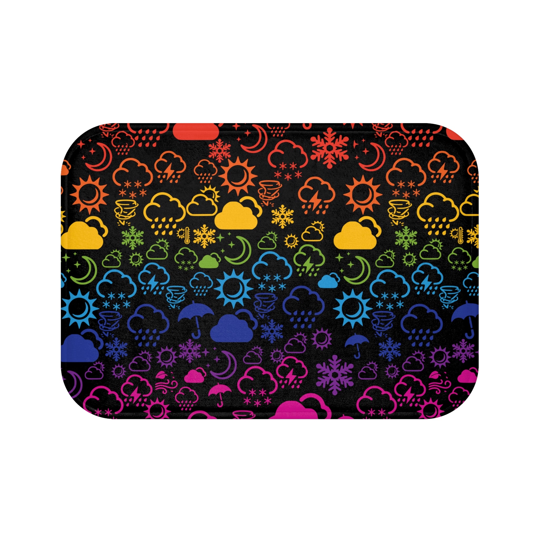 Wx Icon (Black/Rainbow) Bath Mat 