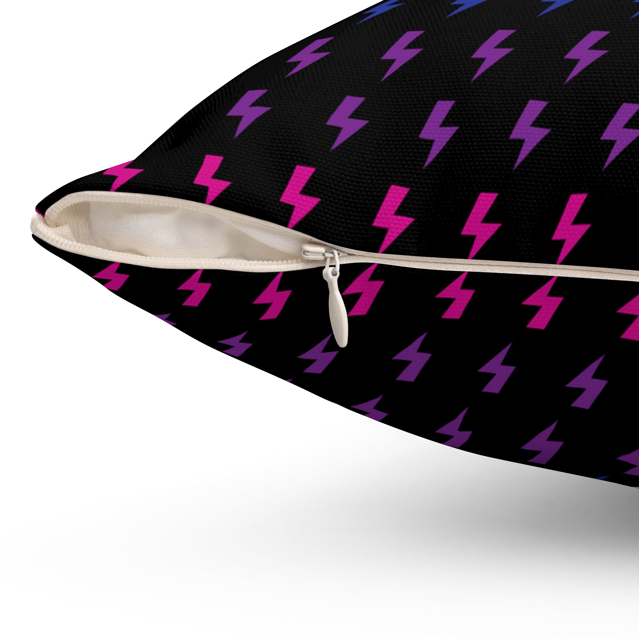 Lightning (Black/Rainbow) Throw Pillow 