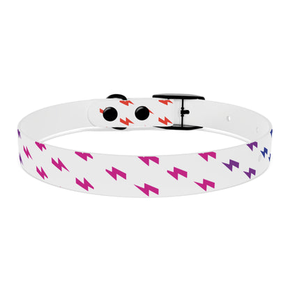 Lightning Icon (White/Rainbow) Dog Collar