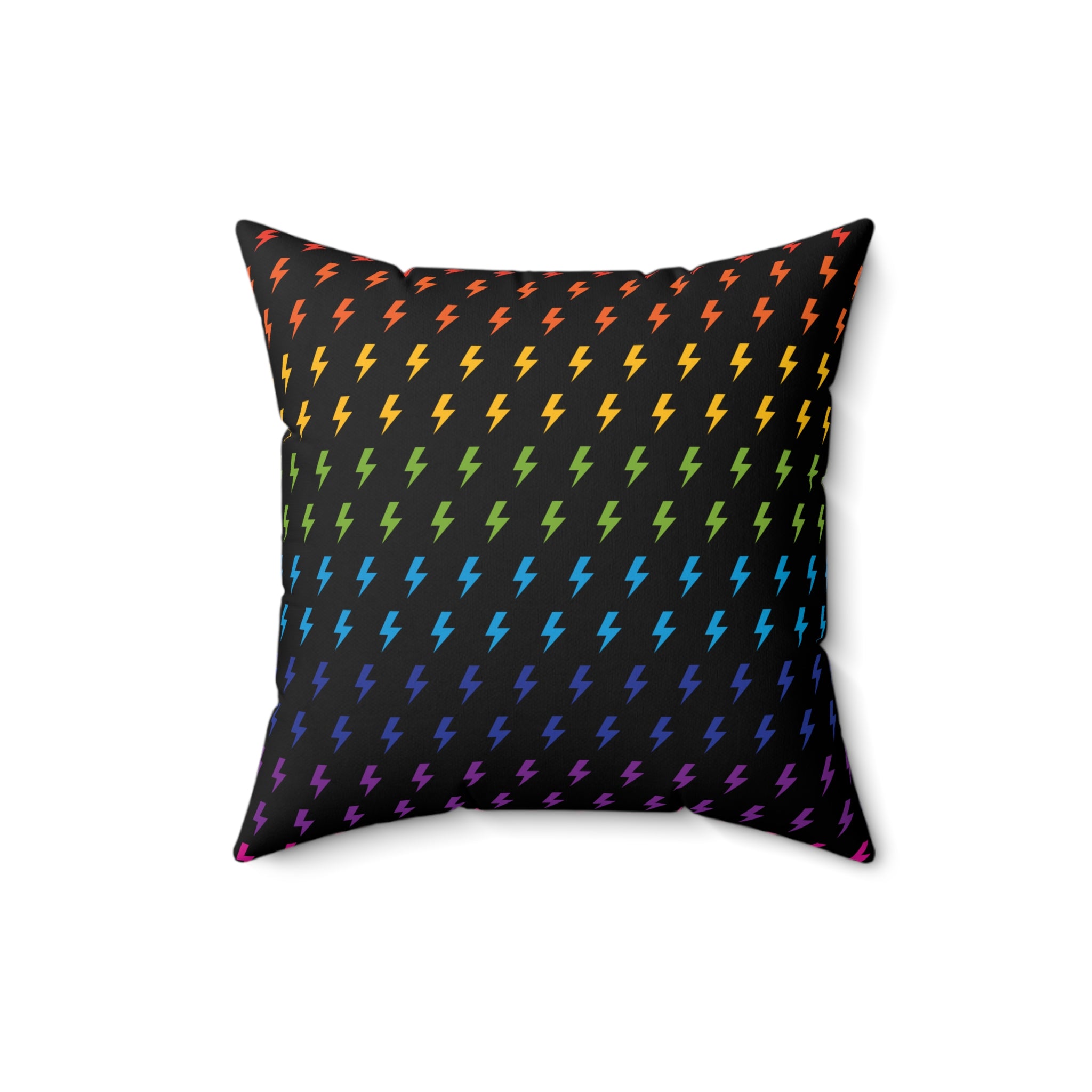 Lightning (Black/Rainbow) Throw Pillow 