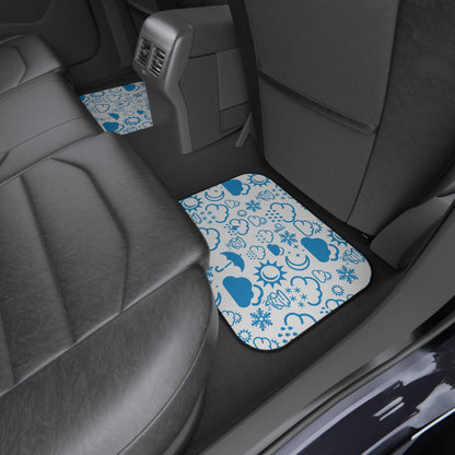 Wx Icon (White/Blue) Car Mats (Set of 4)