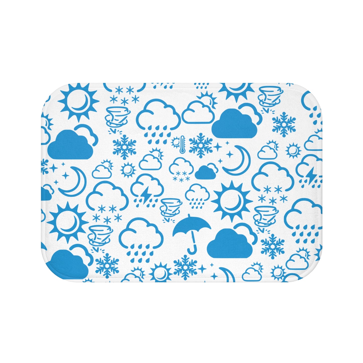 Wx Icon (White/Blue) Bath Mat