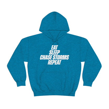 Eat, Sleep, Chase Storms, Repeat Sudadera con capucha 