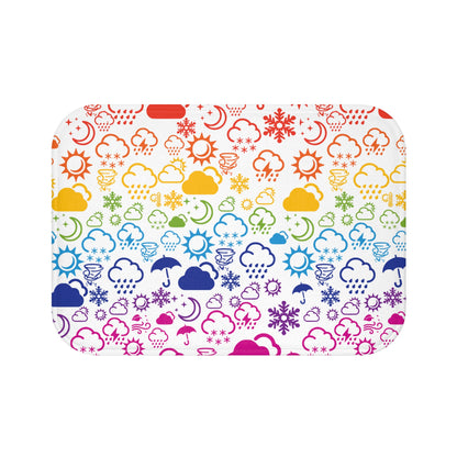 Wx Icon (White/Rainbow) Bath Mat