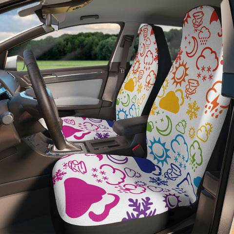 Wx Icon (Rainbow/White) Car Seat Covers