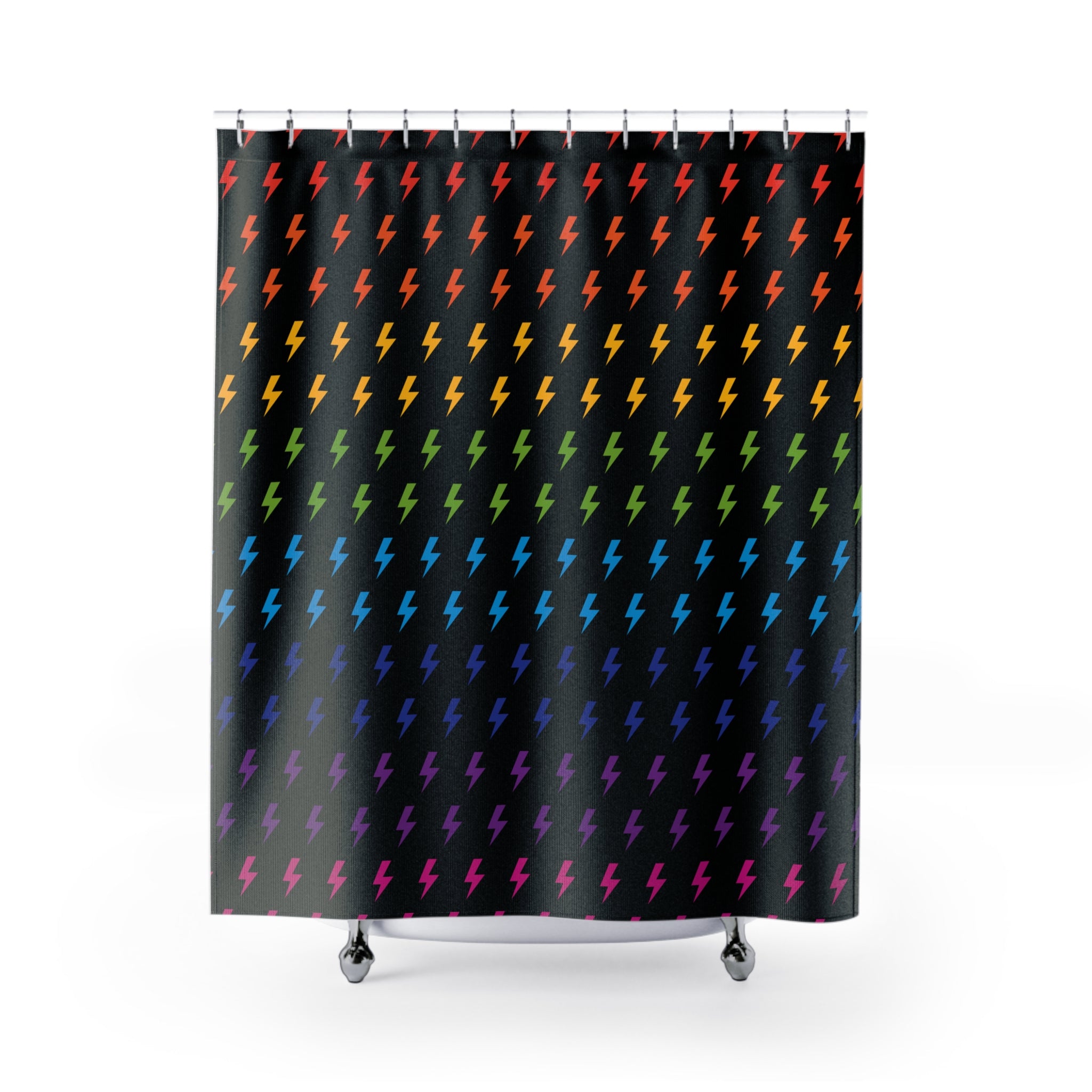 Lightning (Black/Rainbow) Shower Curtain 