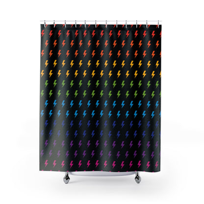 Lightning (Black/Rainbow) Shower Curtain