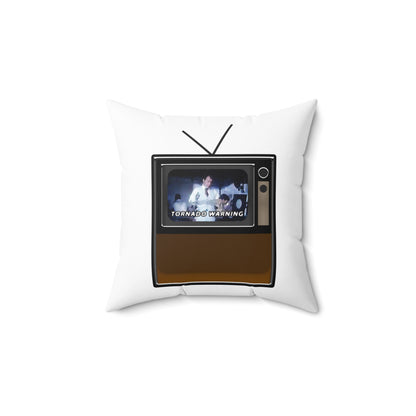 TV Tornado Warning Throw Pillow