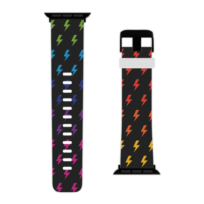 Lightning Icon (Black/Rainbow) Watch Band for Apple Watch