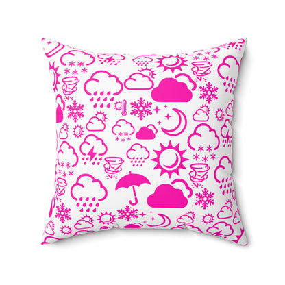 Wx Icon (White/Pink) Throw Pillow