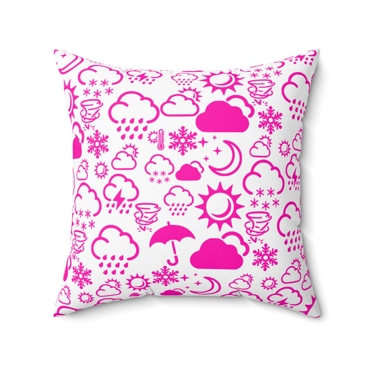 Wx Icon (White/Pink) Throw Pillow