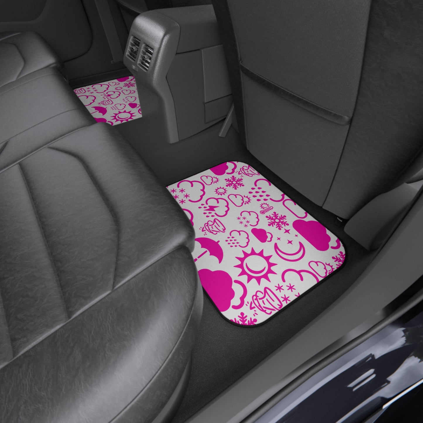 Wx Icon (White/Pink) Car Mats (Set of 4)