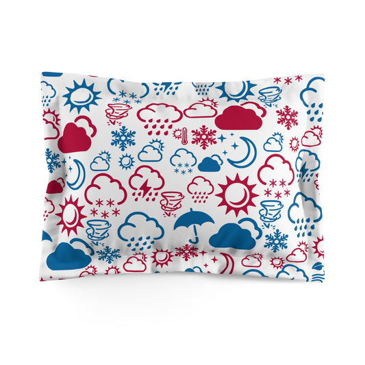 Wx Icon (Red/Blue) Microfiber Pillow Sham