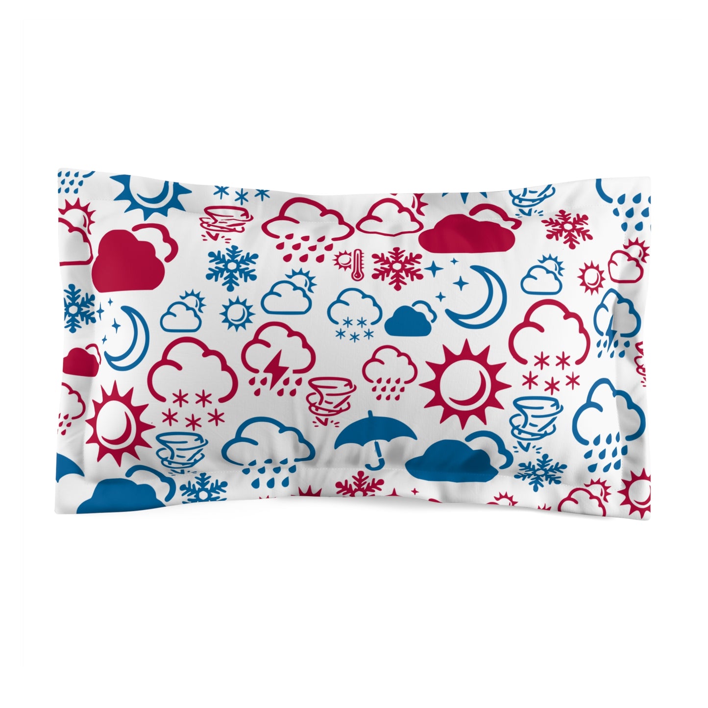 Wx Icon (Red/Blue) Microfiber Pillow Sham