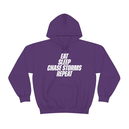 Eat, Sleep, Chase Storms, Repeat Sudadera con capucha 