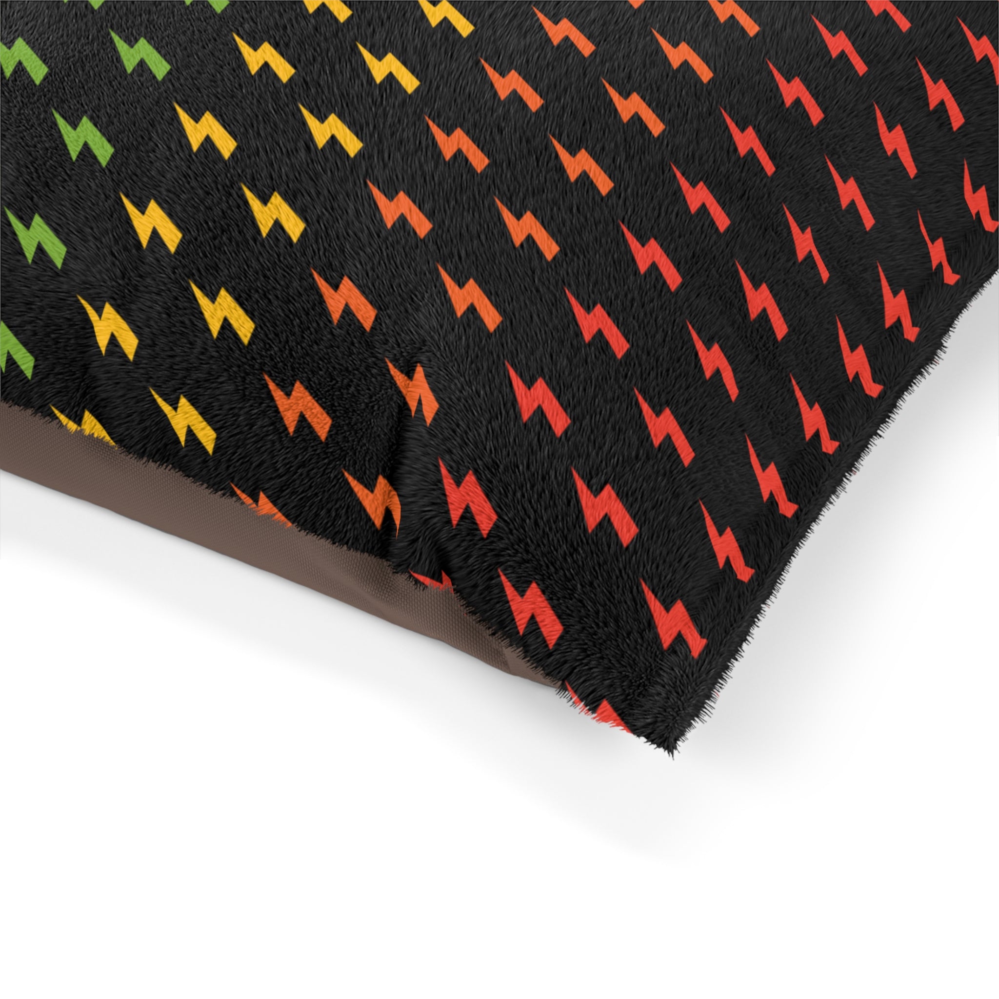 Lightning Icon (Black/Rainbow) Pet Bed 