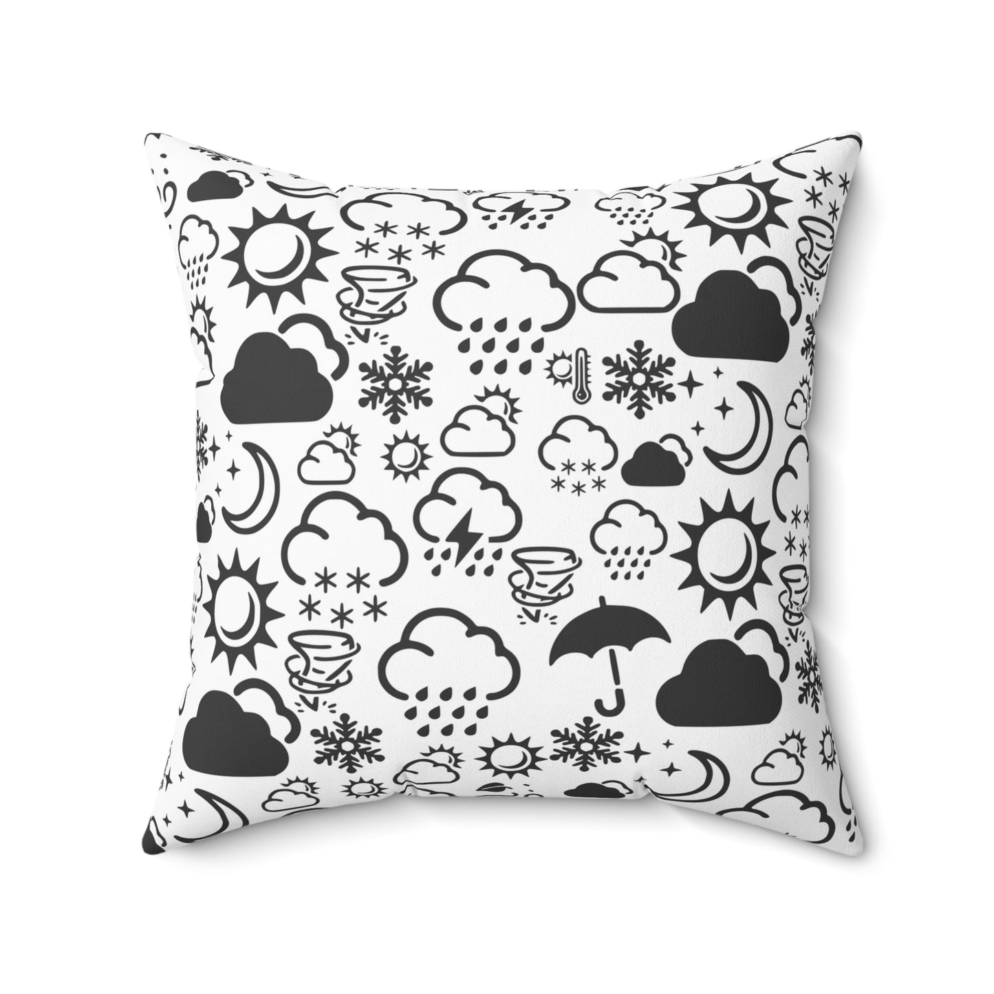 Wx Icon (White/Black) Throw Pillow