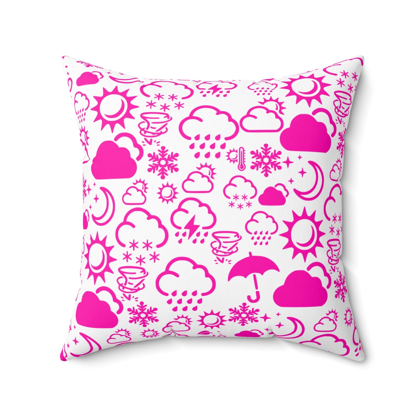 Wx Icon (White/Pink) Throw Pillow