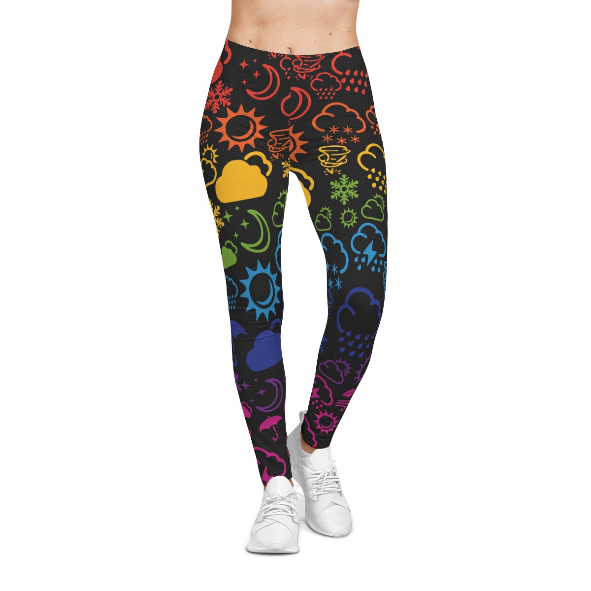 Wx Icon (Black/Rainbow) Casual Leggings