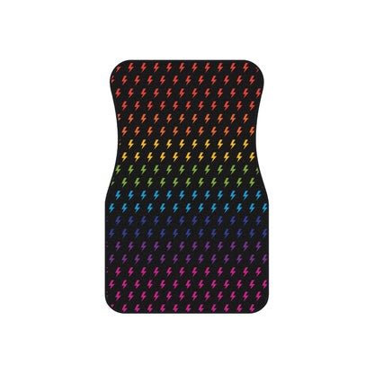 Lightning (Black/Rainbow) Car Mats (Set of 4)