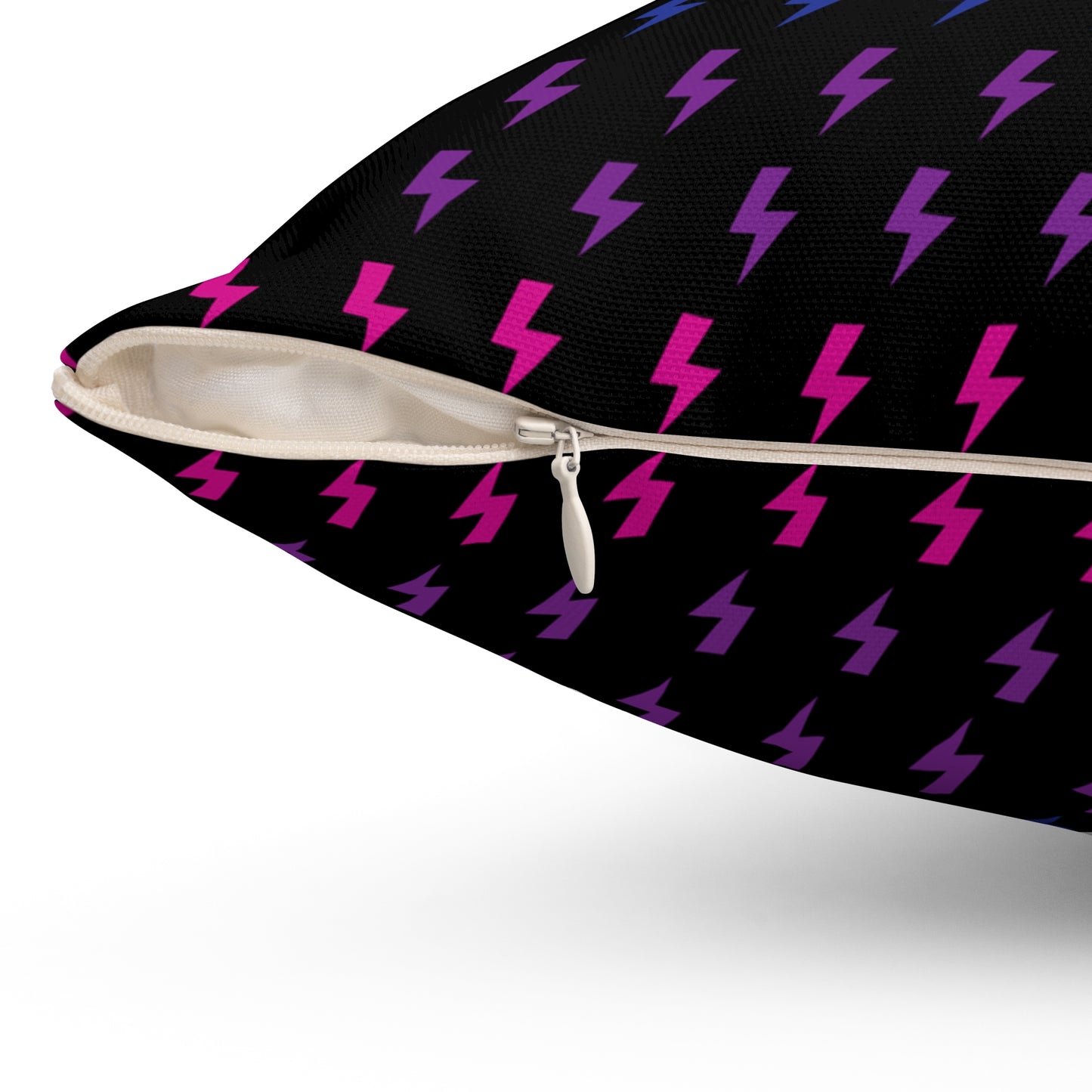 Lightning (Black/Rainbow) Throw Pillow