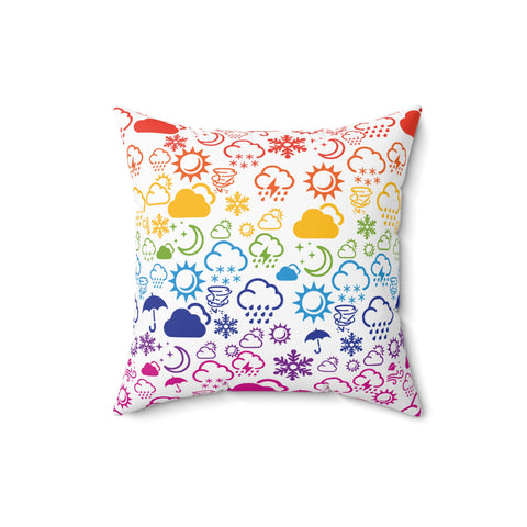Wx Icon (White/Rainbow) Throw Pillow