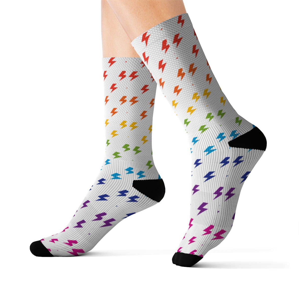 Lightning (White/Rainbow) Socks