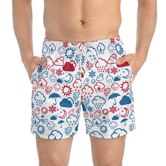 Wx Icon (Red/White/Blue) Swim Trunks