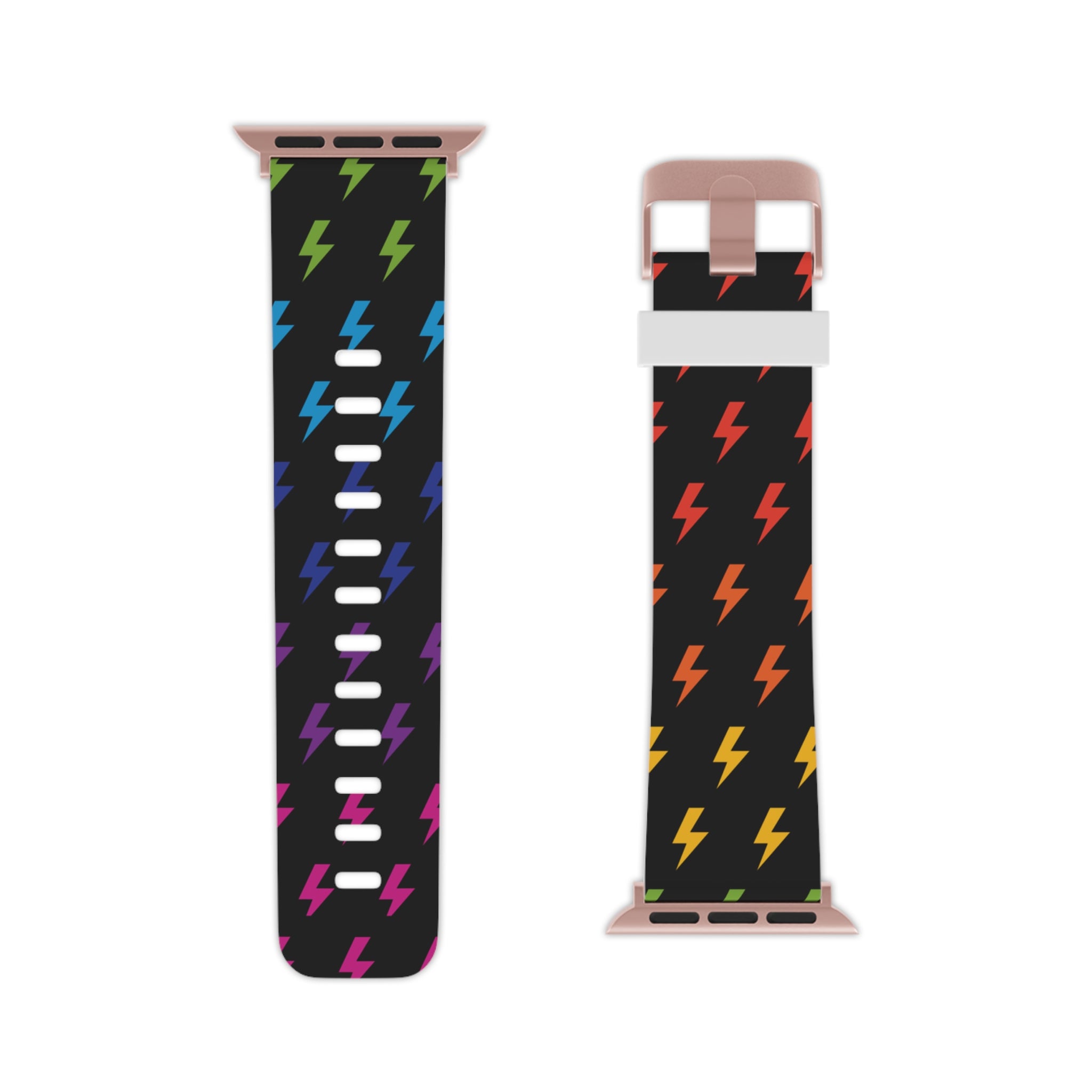 Lightning Icon (Black/Rainbow) Watch Band for Apple Watch 