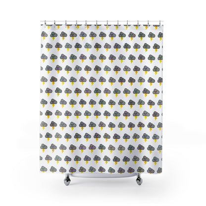 Lightning Emoji Shower Curtain