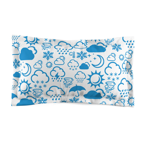 Wx Icon (White/Blue) Microfiber Pillow Sham