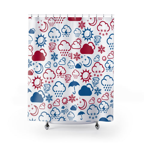 Wx Icon (Red/Blue) Shower Curtain