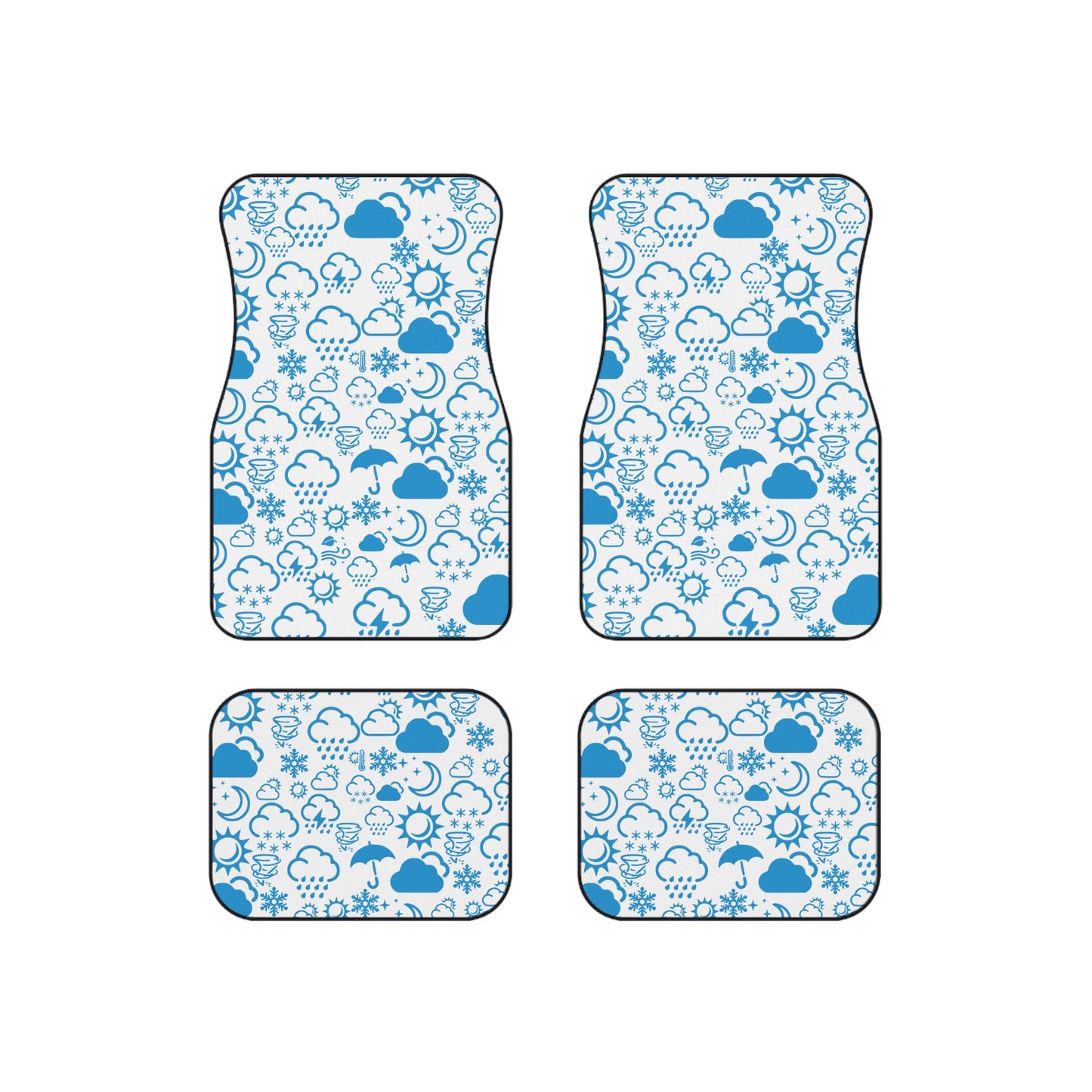 Wx Icon (White/Blue) Car Mats (Set of 4)