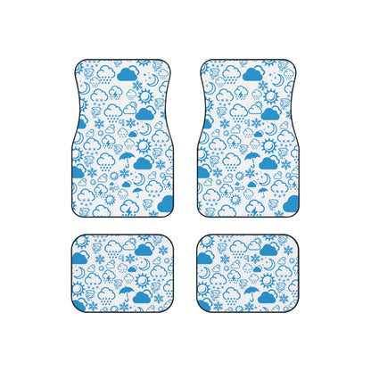 Wx Icon (White/Blue) Car Mats (Set of 4)