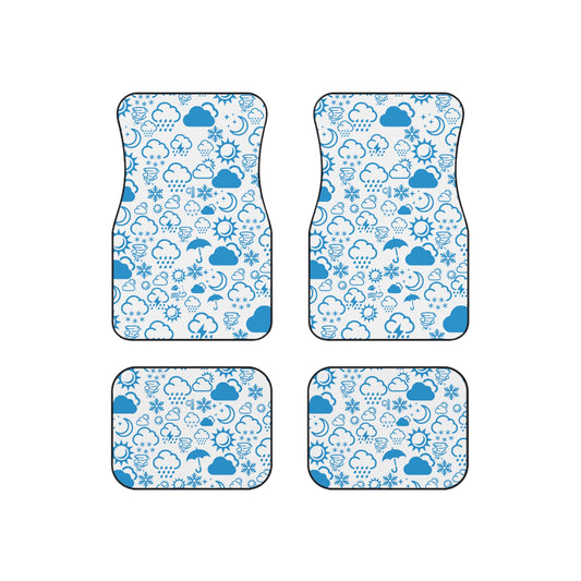 Wx Icon (White/Blue) Car Mats (Set of 4)