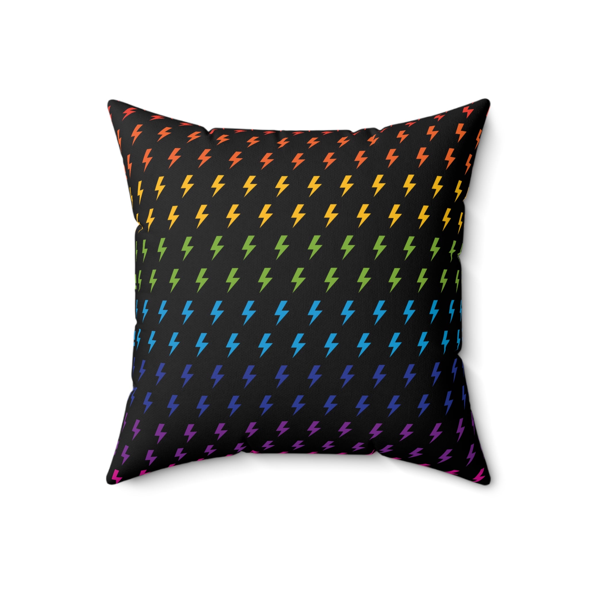 Lightning (Black/Rainbow) Throw Pillow 