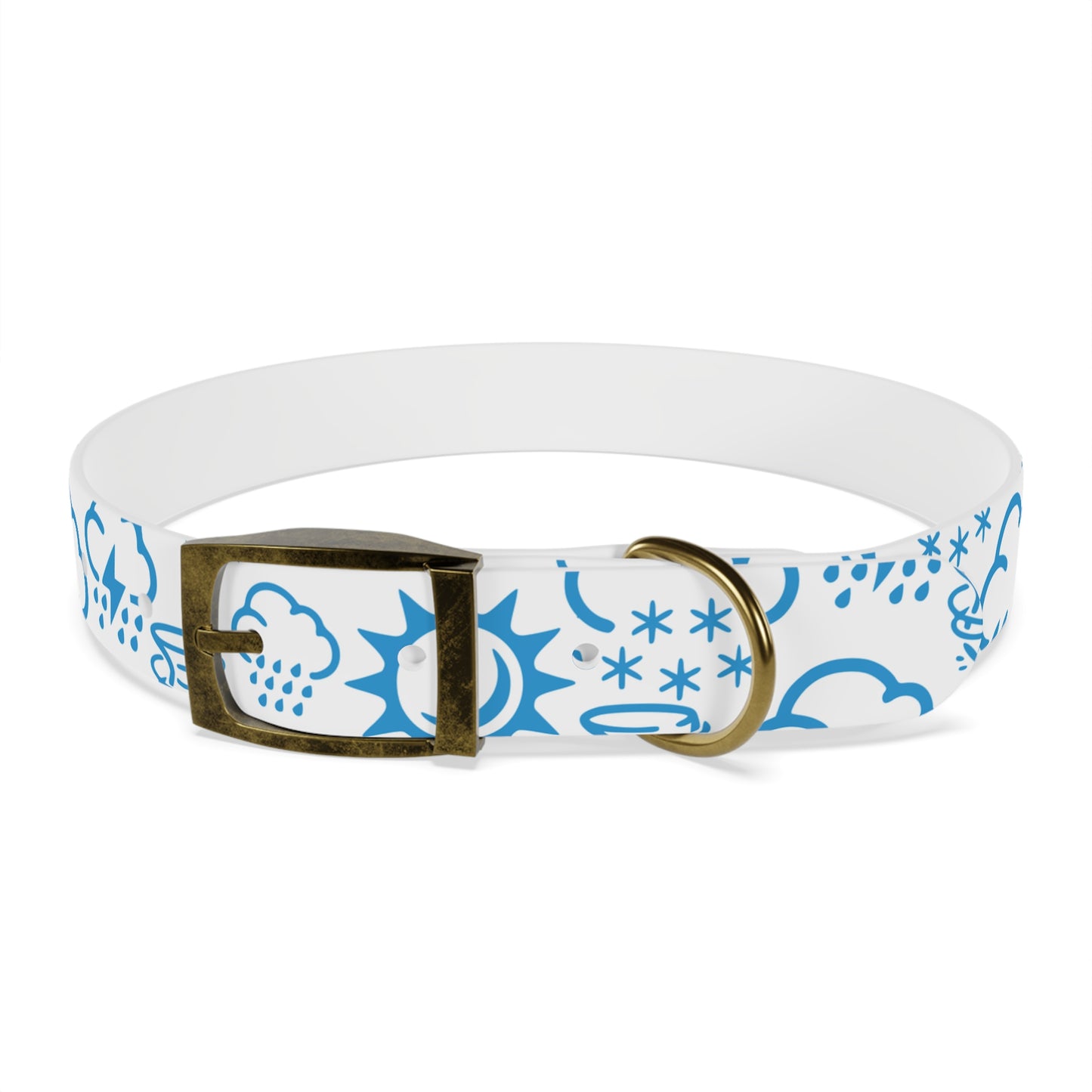 Wx Icon (White/Blue) Dog Collar