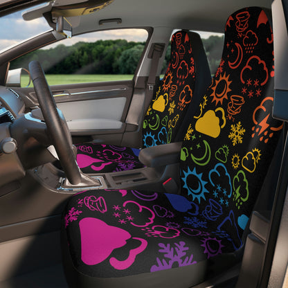 Wx Icon (Rainbow/Black) Car Seat Covers