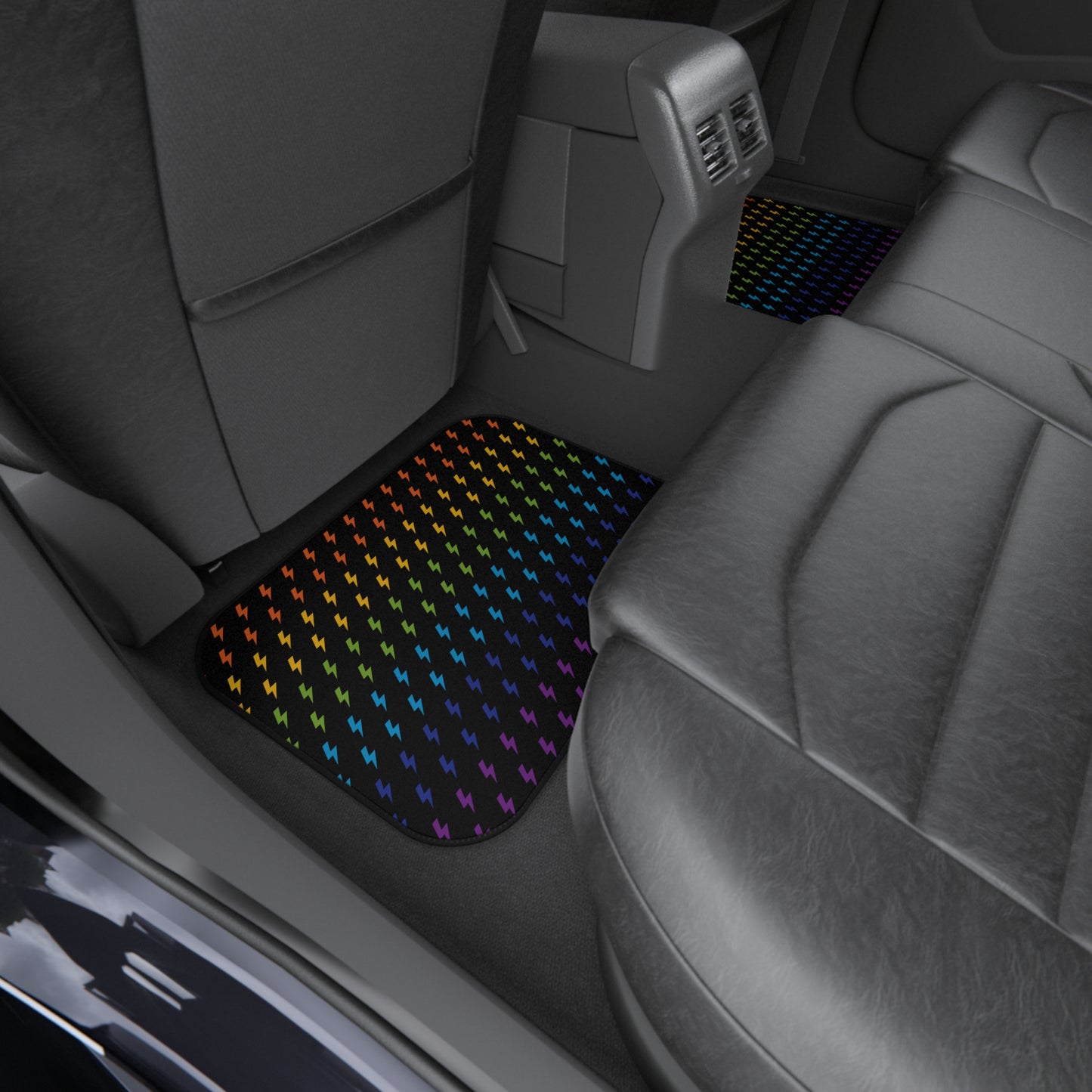 Lightning (Black/Rainbow) Car Mats (Set of 4)