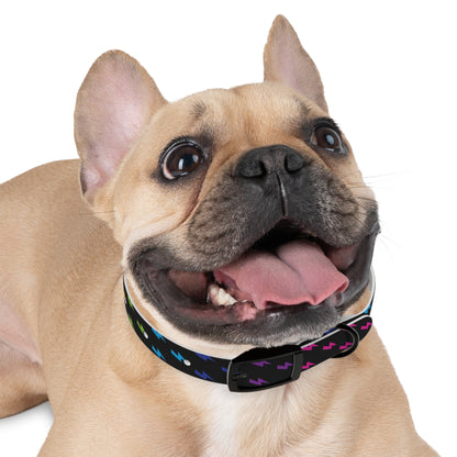 Lightning Icon (Black/Rainbow) Dog Collar