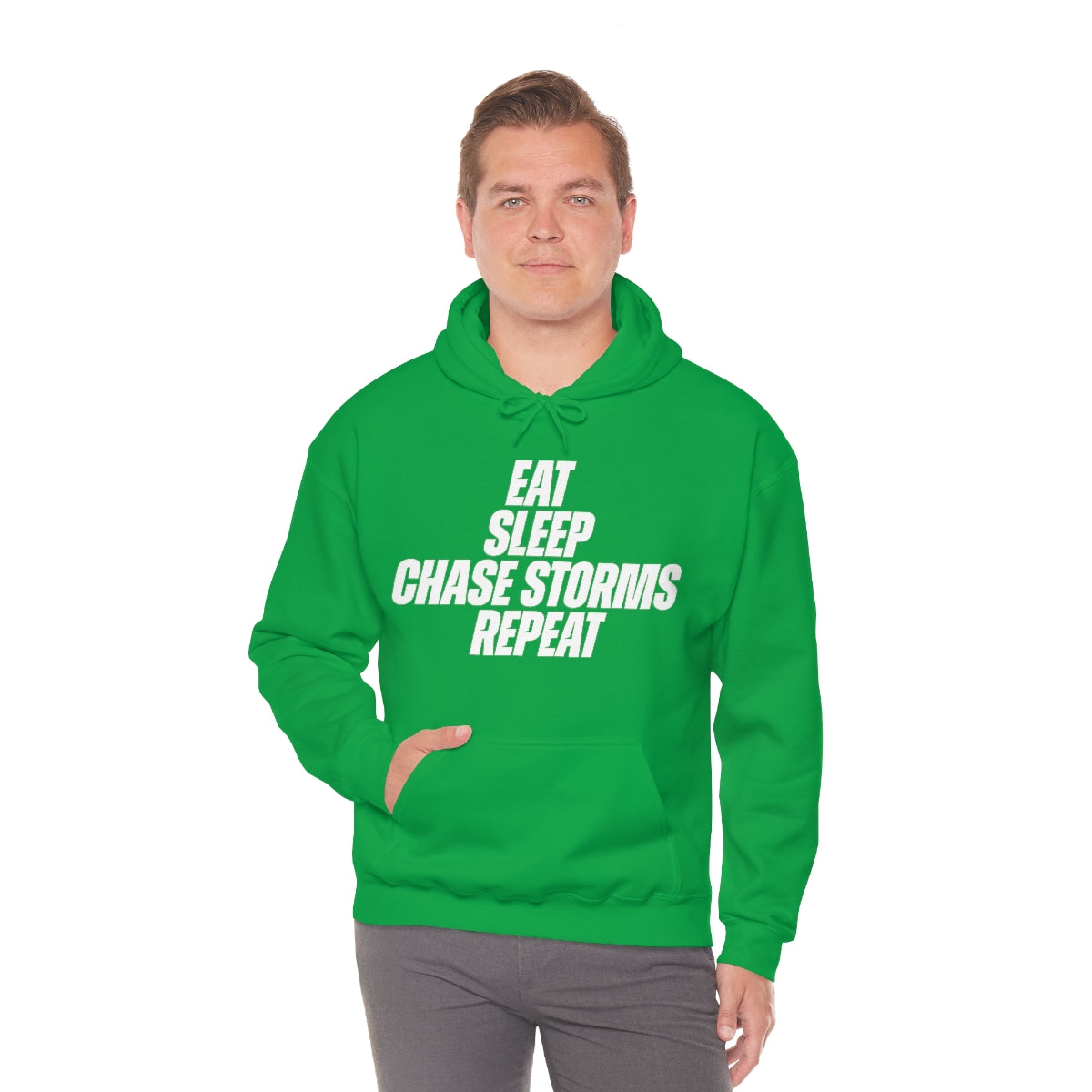 Eat, Sleep, Chase Storms, Repeat Sudadera con capucha 