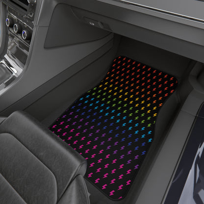 Lightning (Black/Rainbow) Car Mats (Set of 4)