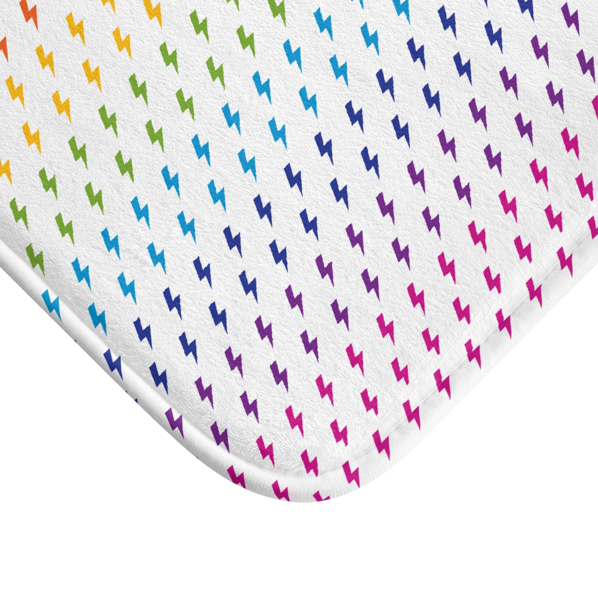 Lightning (White/Rainbow) Bath Mat 