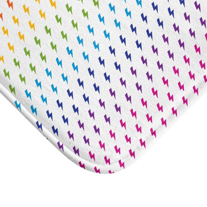 Lightning (White/Rainbow) Bath Mat